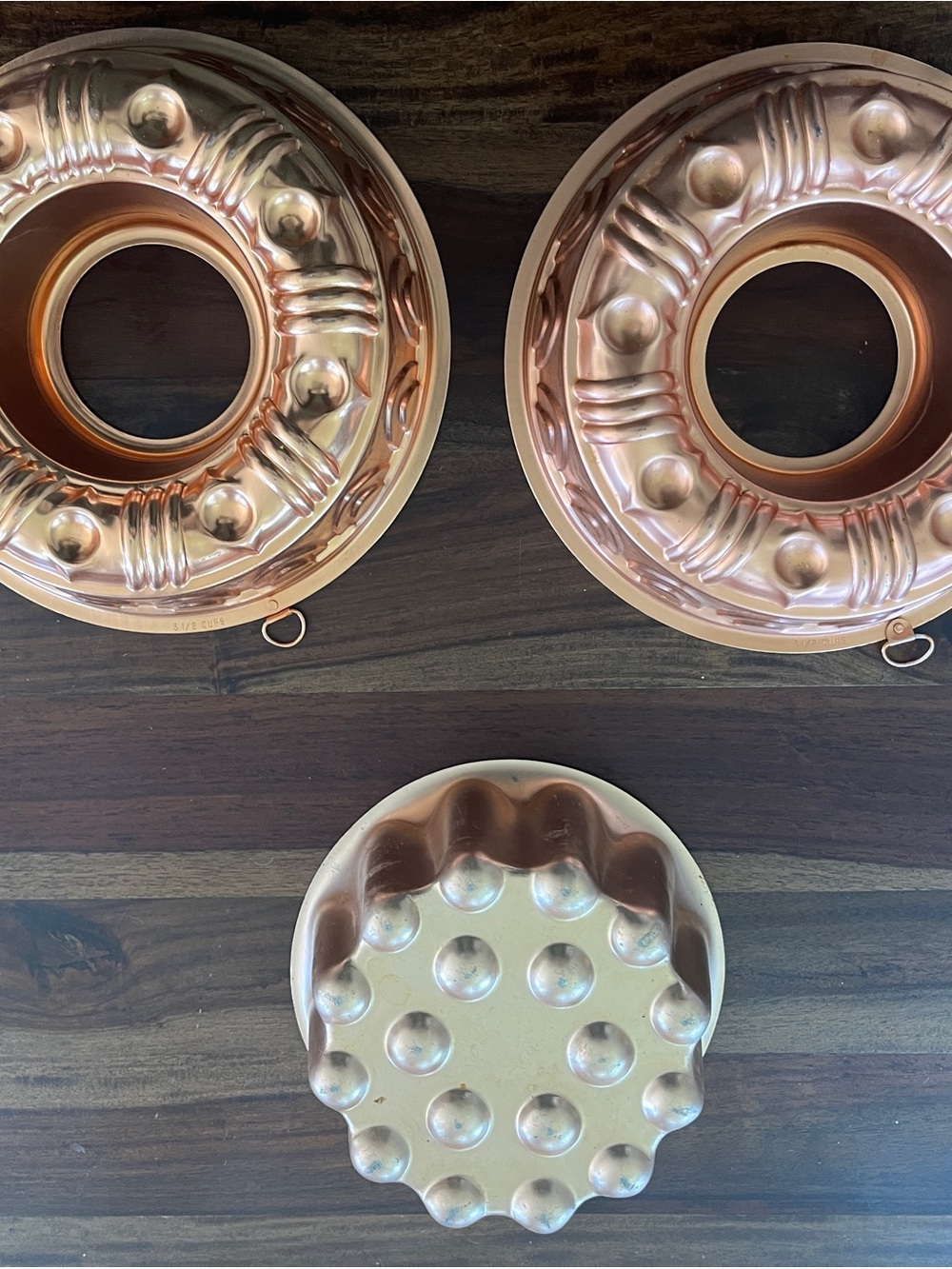 Vintage Copper jello or cake Molds - 3